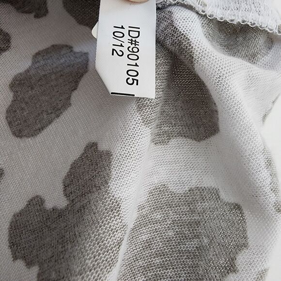 Express Womens Top Tee Large Linen Blend Animal Print Short Cap Sleeve Scoop - Picture 9 of 9